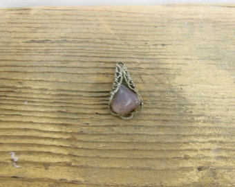 Vintage Necklace Pendant Silver with Purple Stone