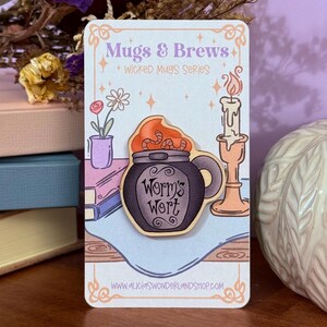 Worm's Wort RoastPin | Mugs & Brews ~ Wicked Mugs | Collectable Spooky Art Accessories | Coffee Lover Gift