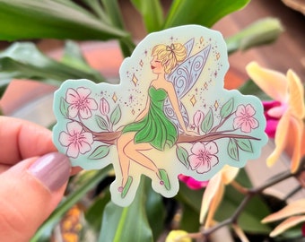 Sparkle and Tinker Fairy Sticker | Vinyl Sticker |Fairy Fantasy Sticker | Dishwasher safe & Weatherproof sticker | Laptop Sticker