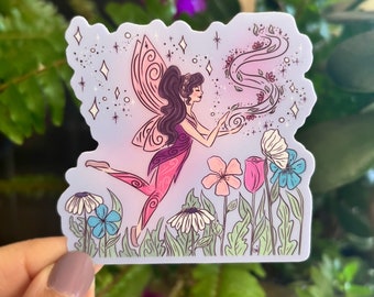 Whispering Wind Fairy Sticker | Vinyl Sticker |Fairy Fantasy Sticker | Dishwasher safe & Weatherproof sticker | Laptop Sticker