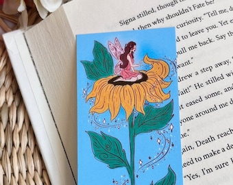 Sunshine & Sunflower Fairy Bookmark | Bookish Gifts | Reading Accessories | Fantasy Bookmark | Fairy Bookmark