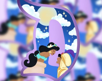 A Whole New World Sticker | Princess Sticker | Fan Art Sticker | Fantasy Sticker | Dishwasher safe & Weatherproof sticker