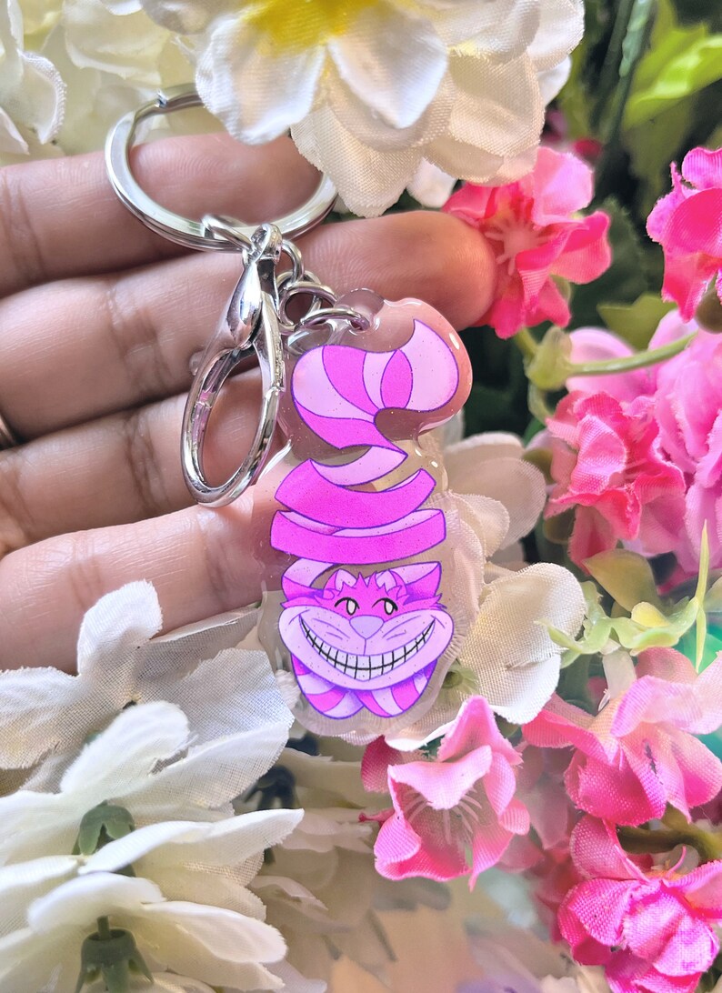 Mad Cat Acrylic Keychain Fan Art Keychain Purse Charm backpack Charm Keychain Gift Keychain Accessories image 1