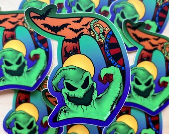 Oggie Vinyl Stickers | Pumpkin King Sticker | Oggie Sticker | Spooky Sticker | Halloween Sticker | Weatherproof & Dishwasher safe