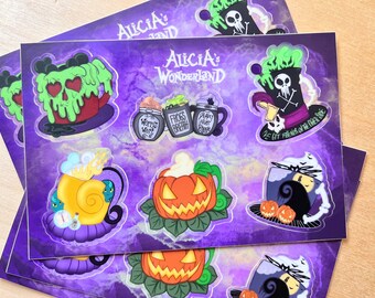 Spooky Mugs Sticker Sheet \ Weatherproof Stickers | Flask Stickers | Laptop Stickers | Journaling Stickers