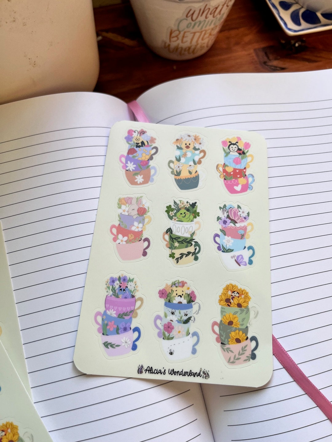 Teacup Buddies Sticker Sheet| Waterproof Dishwasher Safe Sticker ...