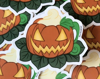Pumpkin Mug Vinyl Sticker | Spooky Mug | Spooky Sticker | Halloween Sticker