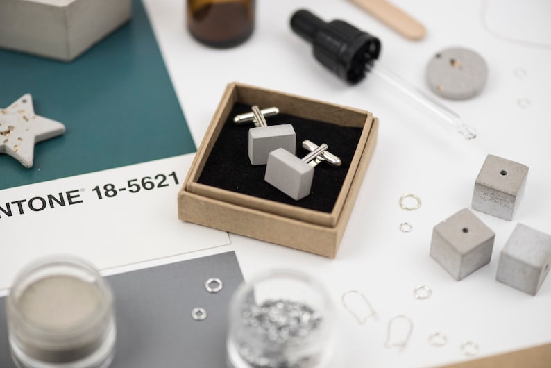 Concrete Cufflinks Rectangular Architectural Cufflinks Brutalist Cufflinks