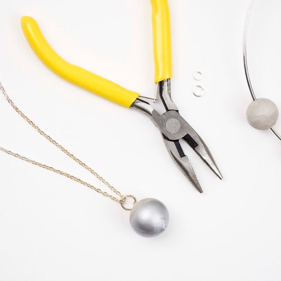 Concrete Sphere Necklace Medium - Silver Dipped //Concrete Sphere // Concrete Ball // Wrecking Ball Necklace