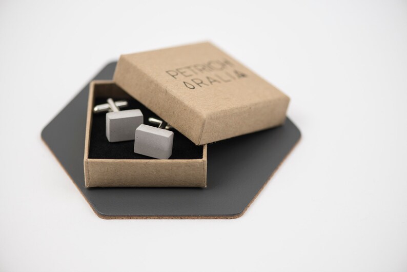 Concrete Cufflinks Rectangular Architectural Cufflinks Brutalist Cufflinks