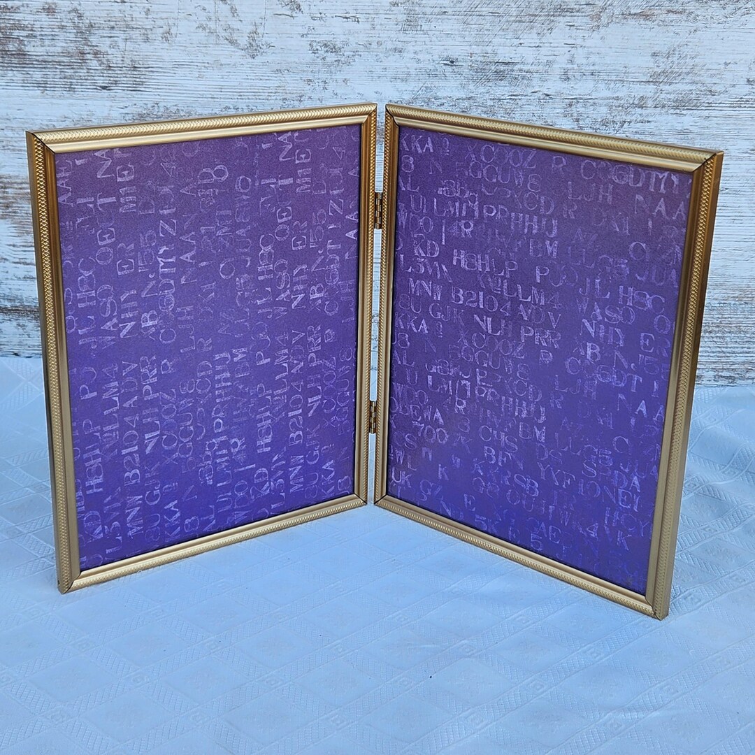 Vintage Double Picture Frame Ornate Hinged, Gold Tone for 8 X 10 Inch ...
