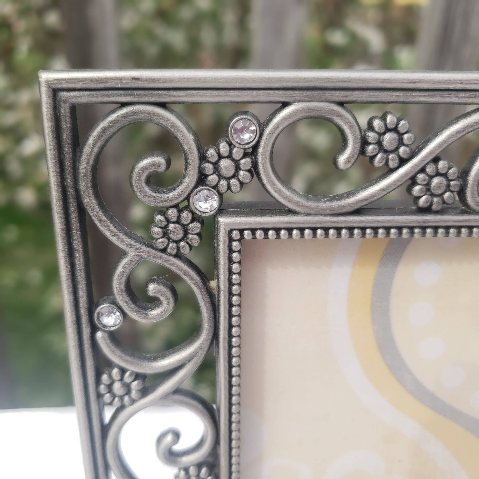 Floral Pewter Picture Frame for 4x6 Inch Photo Scrolls and Etsy