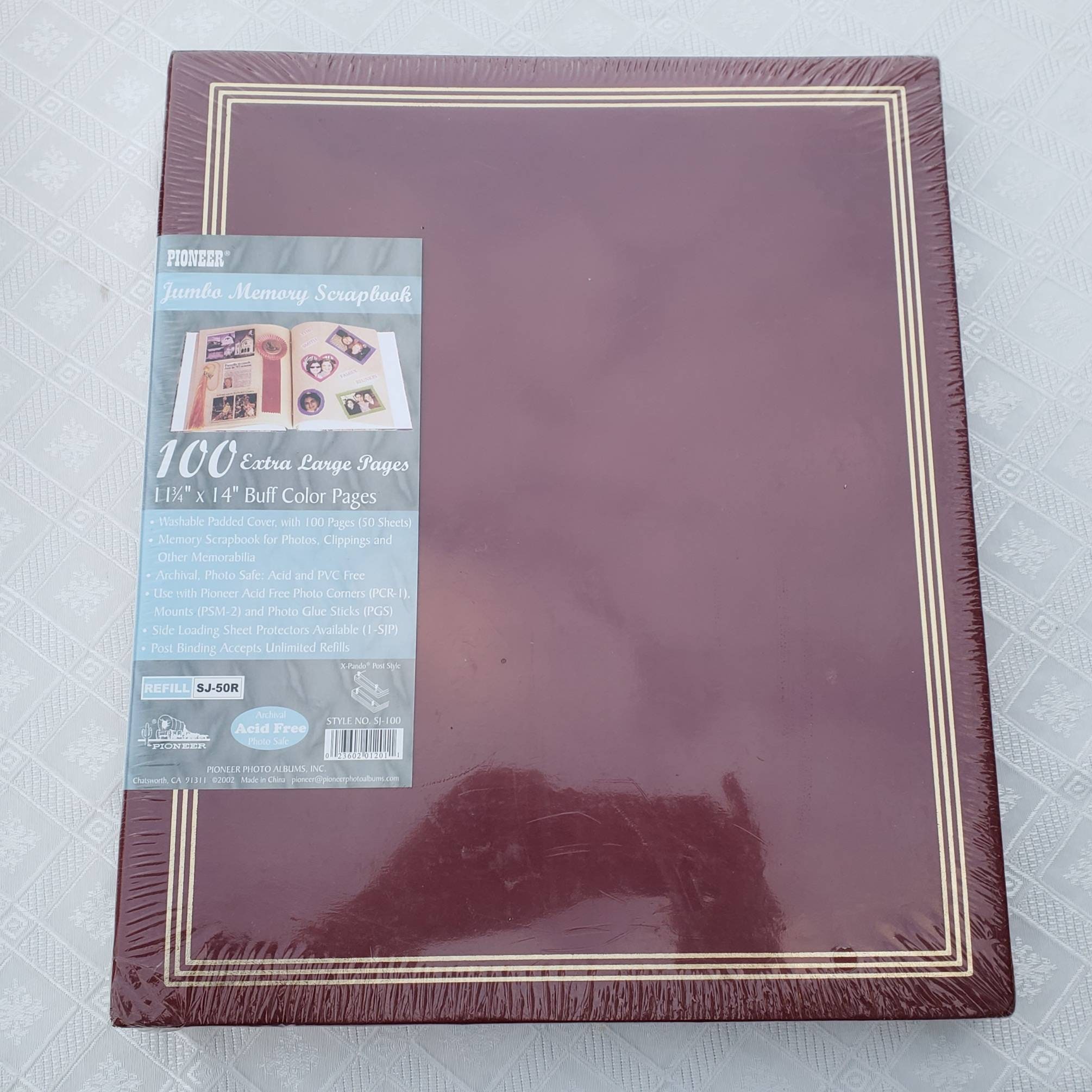 Jumbo Scrapbook With Buff Colored Paper, 50 Sheets Photo Album, Refillable,  Pioneer SJ-100 New NOS 