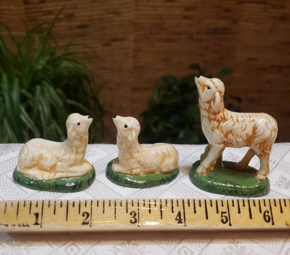 Five Stable Animals Nativity Scene Figurine Set Shiny Glaze Etsy