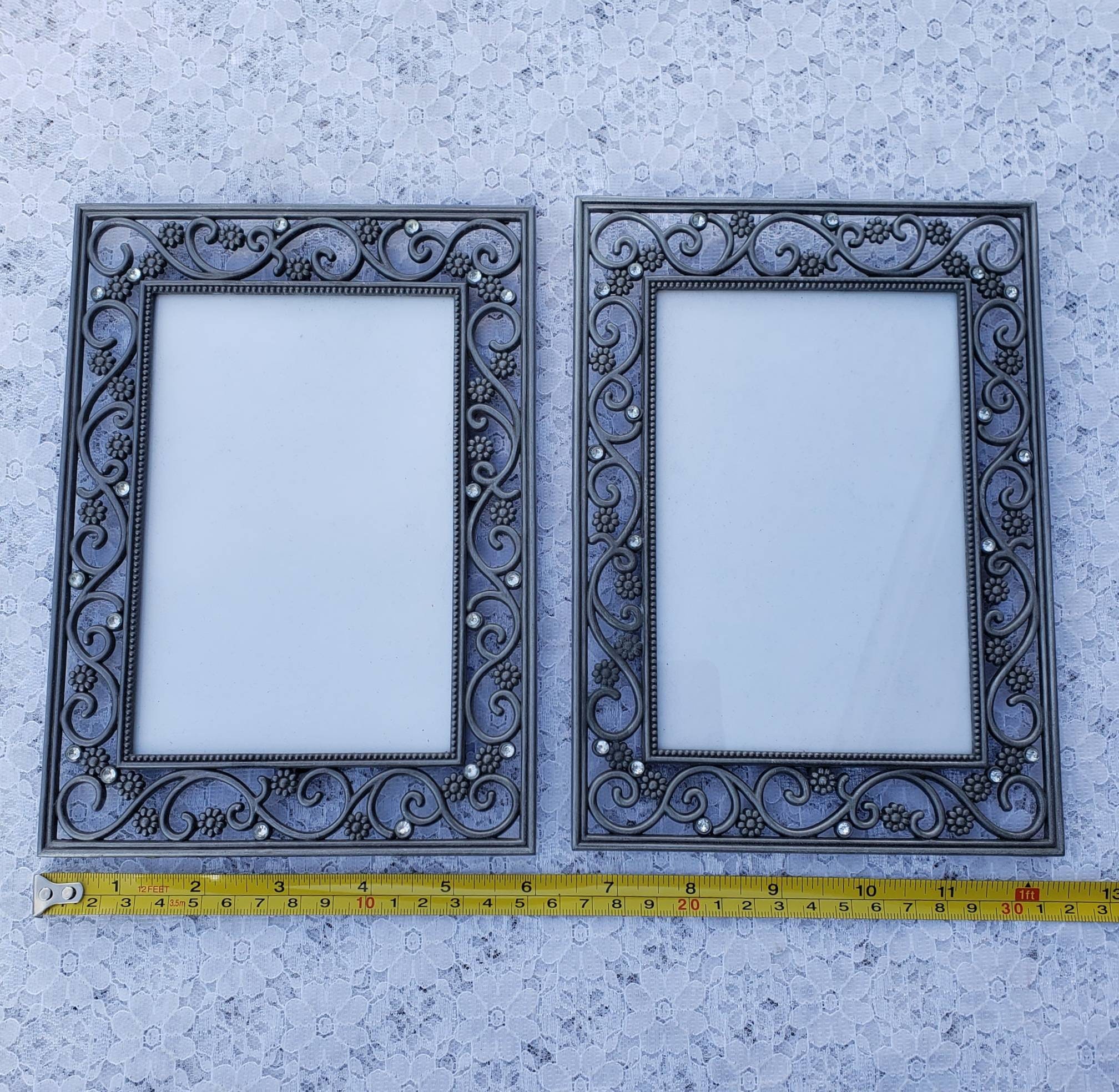 Floral Pewter Picture Frames for 5 x 7 Inch Photos Portraits Etsy