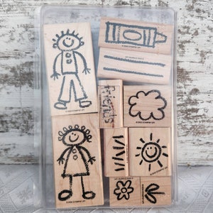Lot de 10 tampons encreurs Craie Stampin Up définitivement décoratifs pour enfants pour Scrapbooking 2002