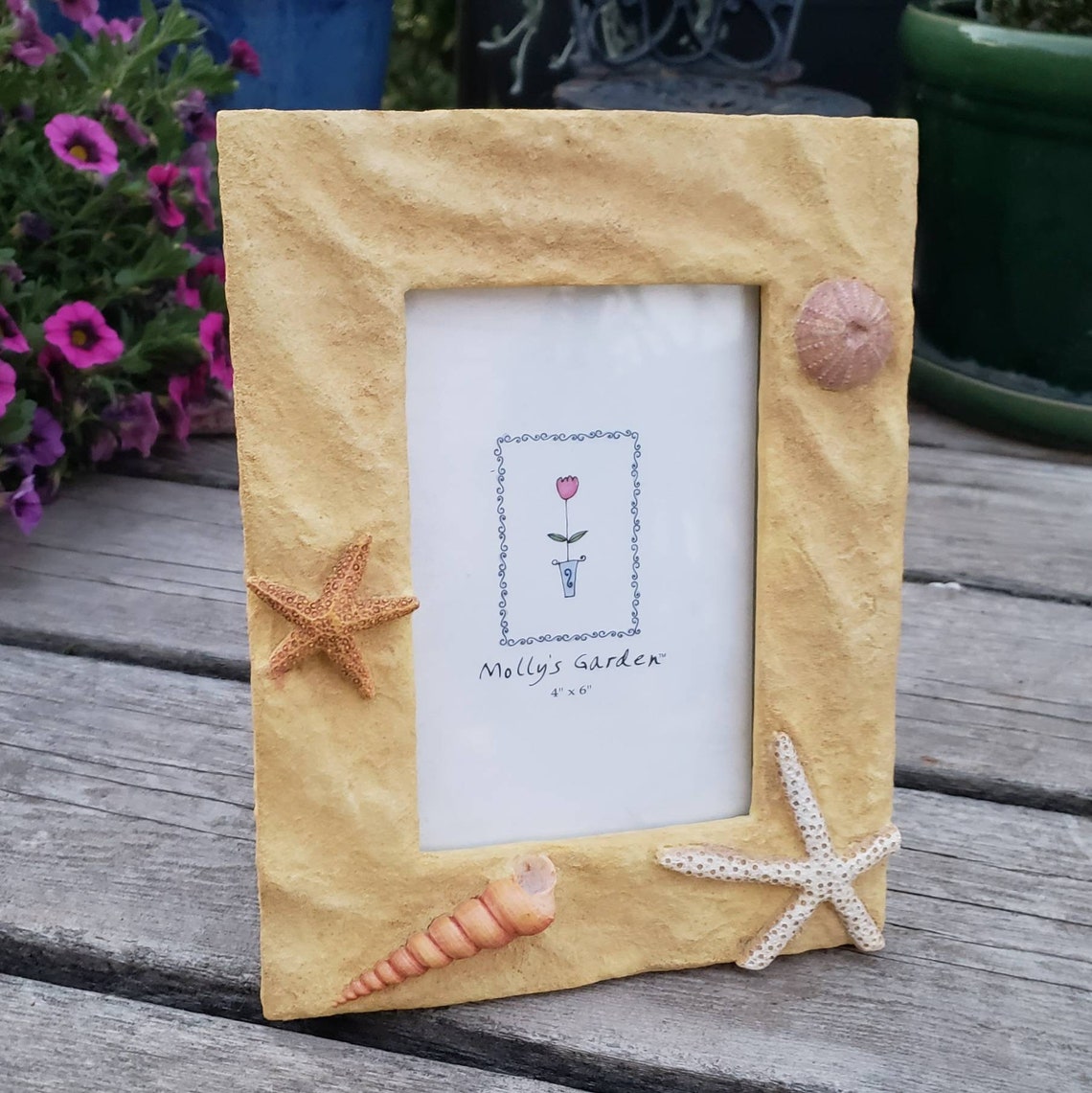 Resin Picture Frame Beach Theme by Molly's Garden Fits 4 Etsy