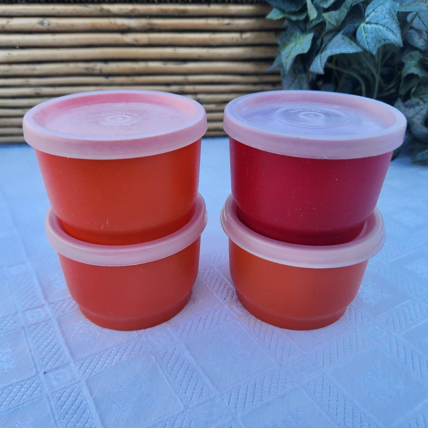 Tupperware Canister Scoops Set of 3 Pink #878 New