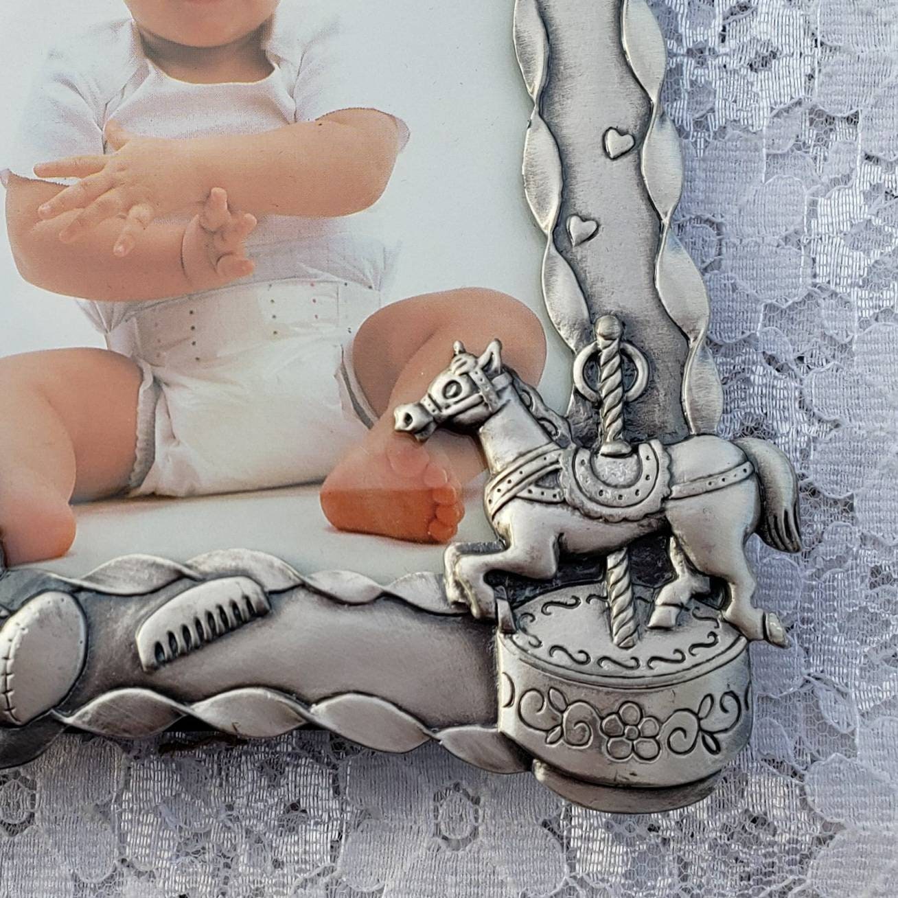 Daughter Picture Frame Vintage Baby Frame Pewter Frame ESC Etsy