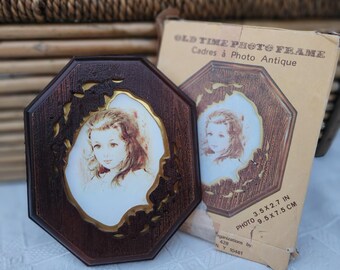 Ornate New Small Brown Picture Frame for Wallet Size Photo