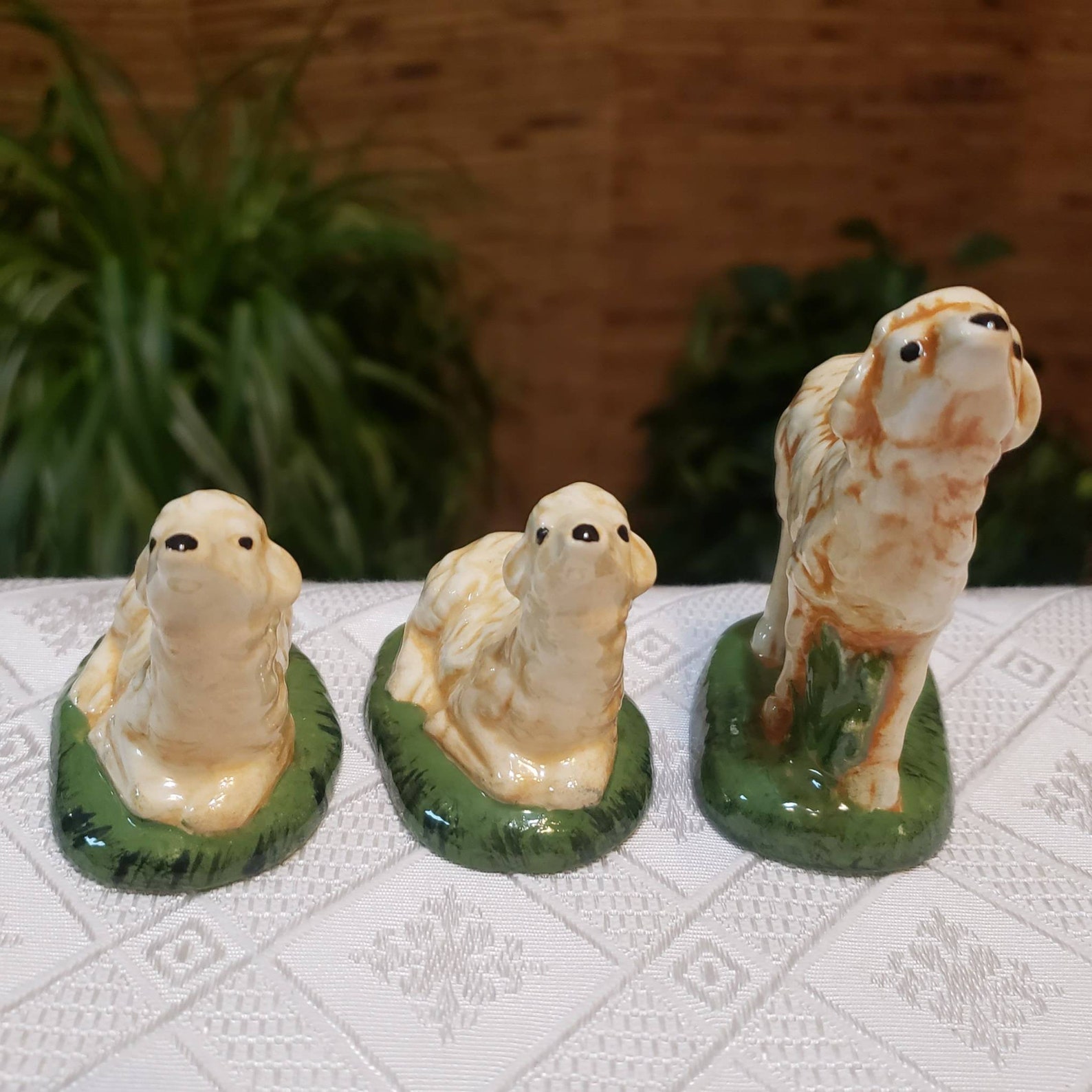 Five Stable Animals Nativity Scene Figurine Set Shiny Glaze Etsy