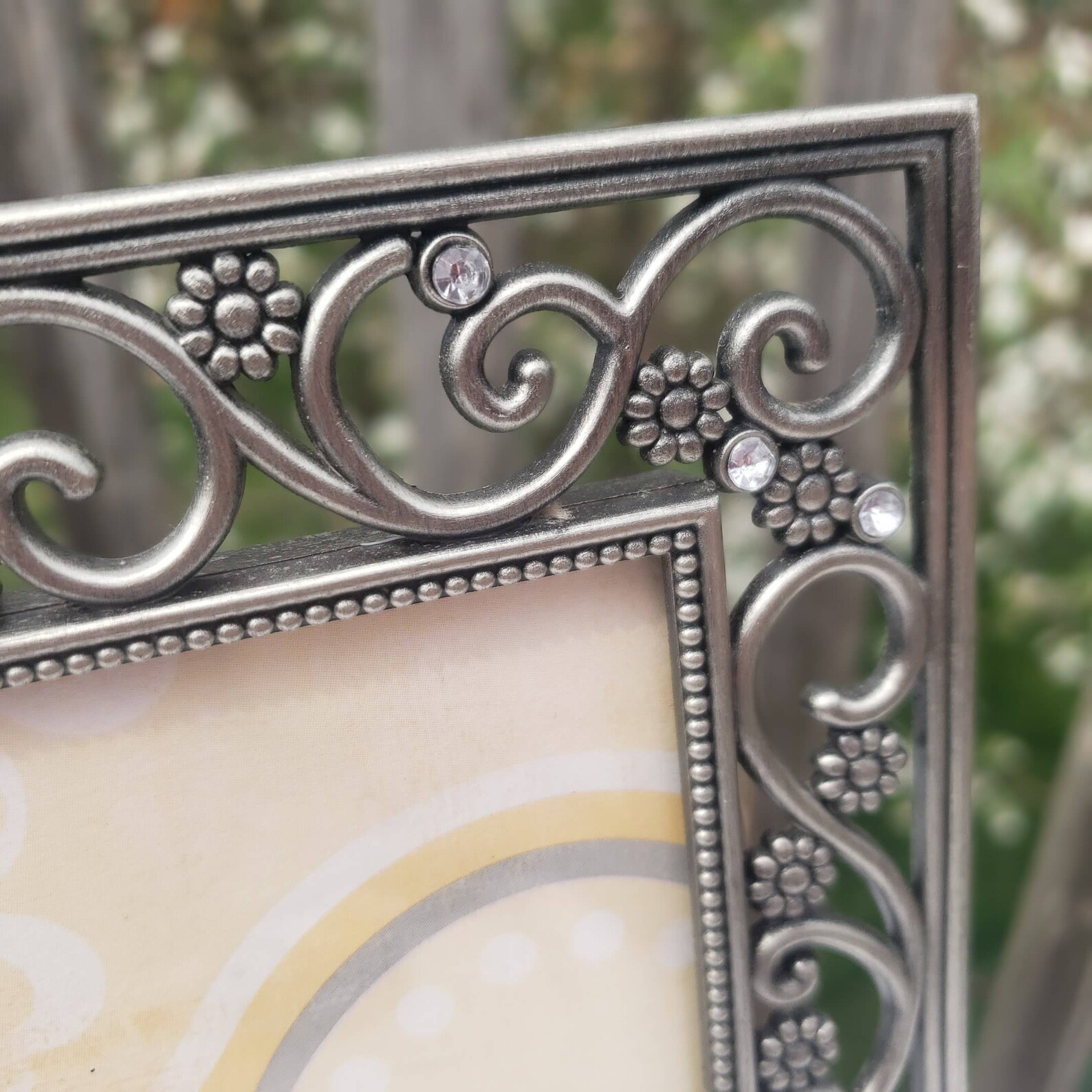 Floral Pewter Picture Frame for 4x6 Inch Photo Scrolls and Etsy
