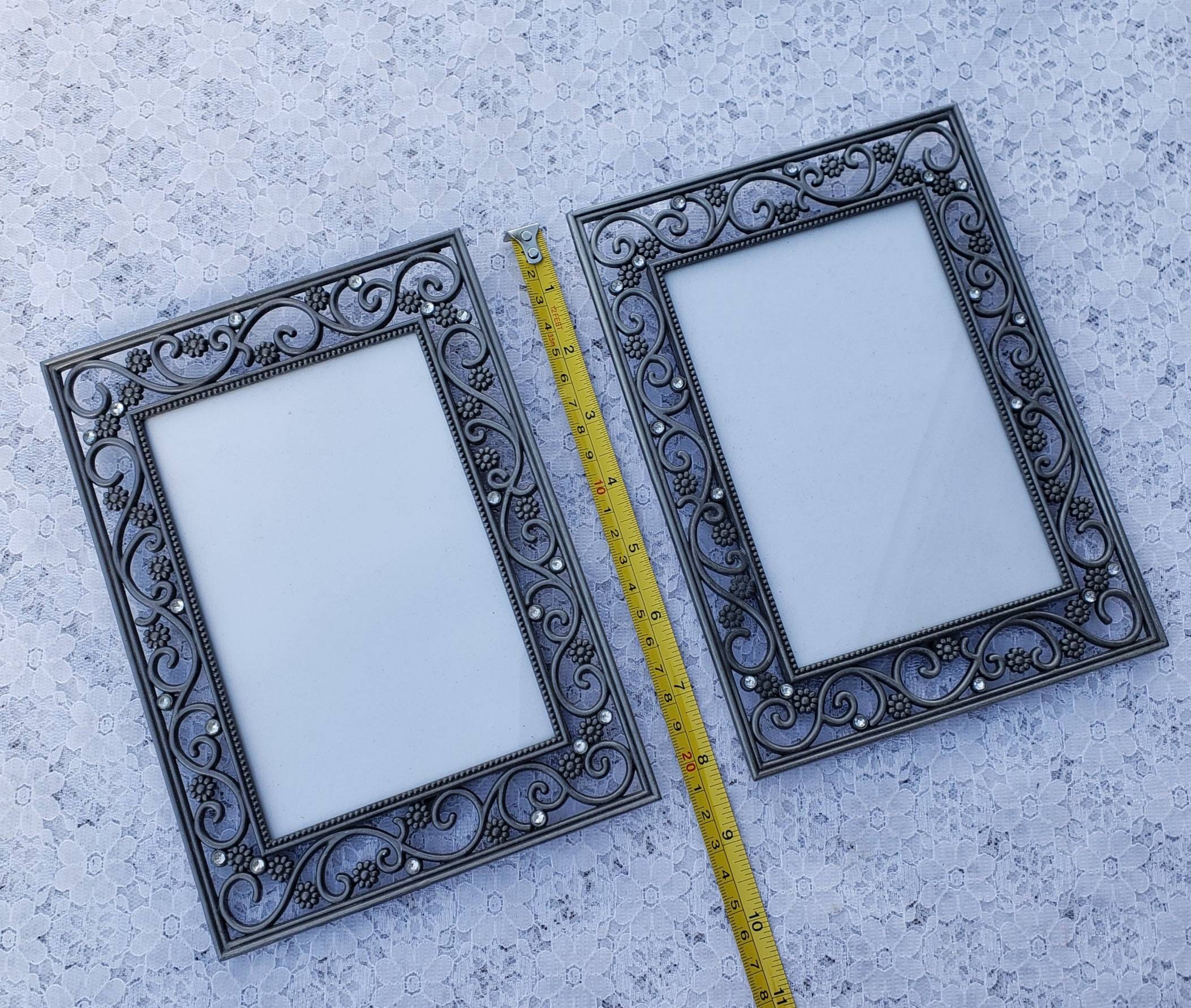 Floral Pewter Picture Frames for 5 x 7 Inch Photos Portraits Etsy