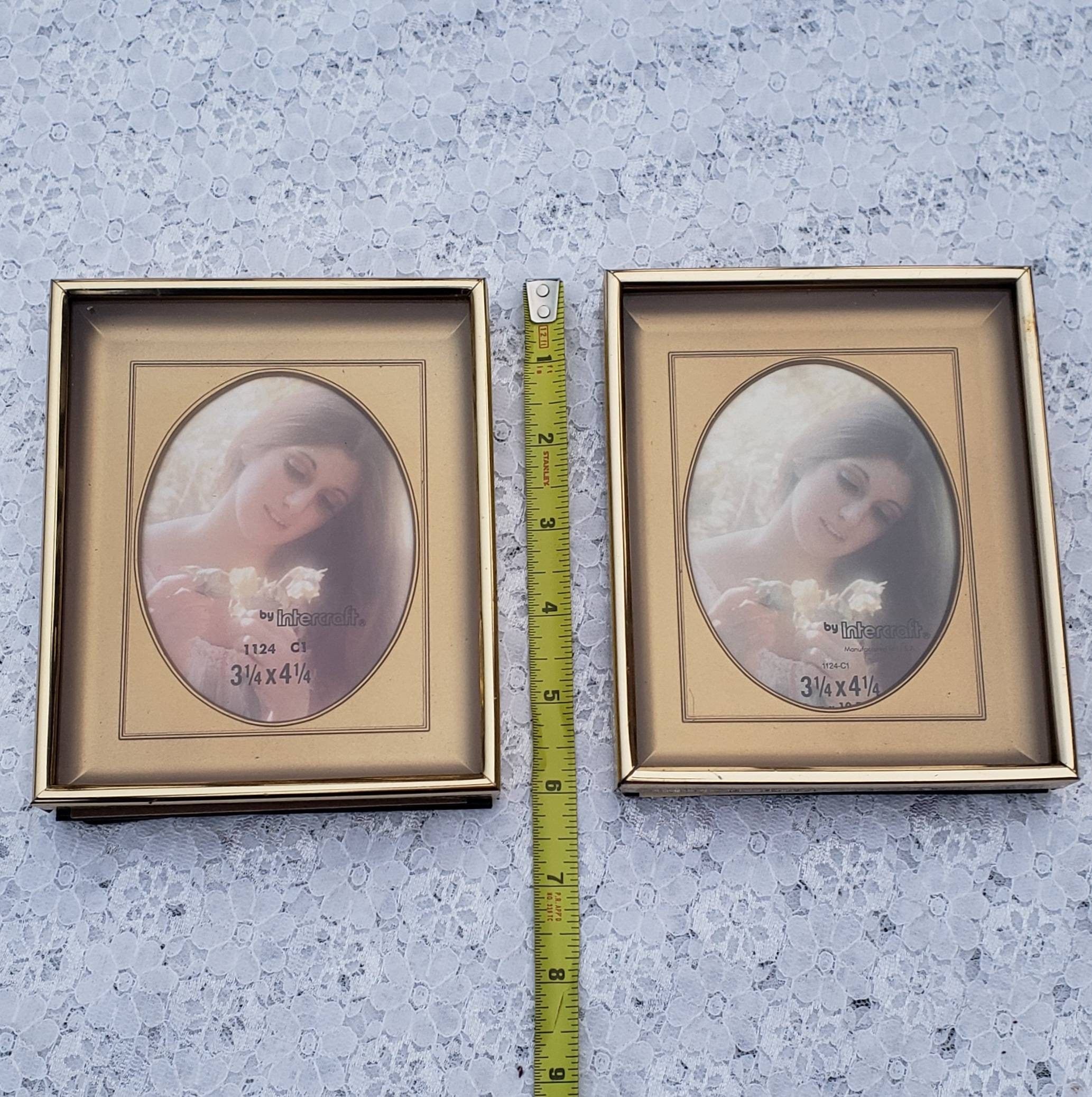 Vintage Picture Frame Easel Style Trailing Blue Bow-leaves 