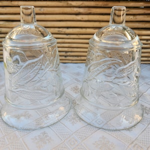 Two Glass Votive Cups Peg Candle Holders Dogwood Floral Branches HOMCO Home Interiors 11346-BD
