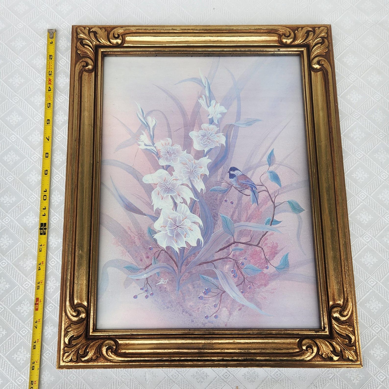 Large Gold Picture Frame Syroco HOMCO Home Interiors Wall Decor Glass ...