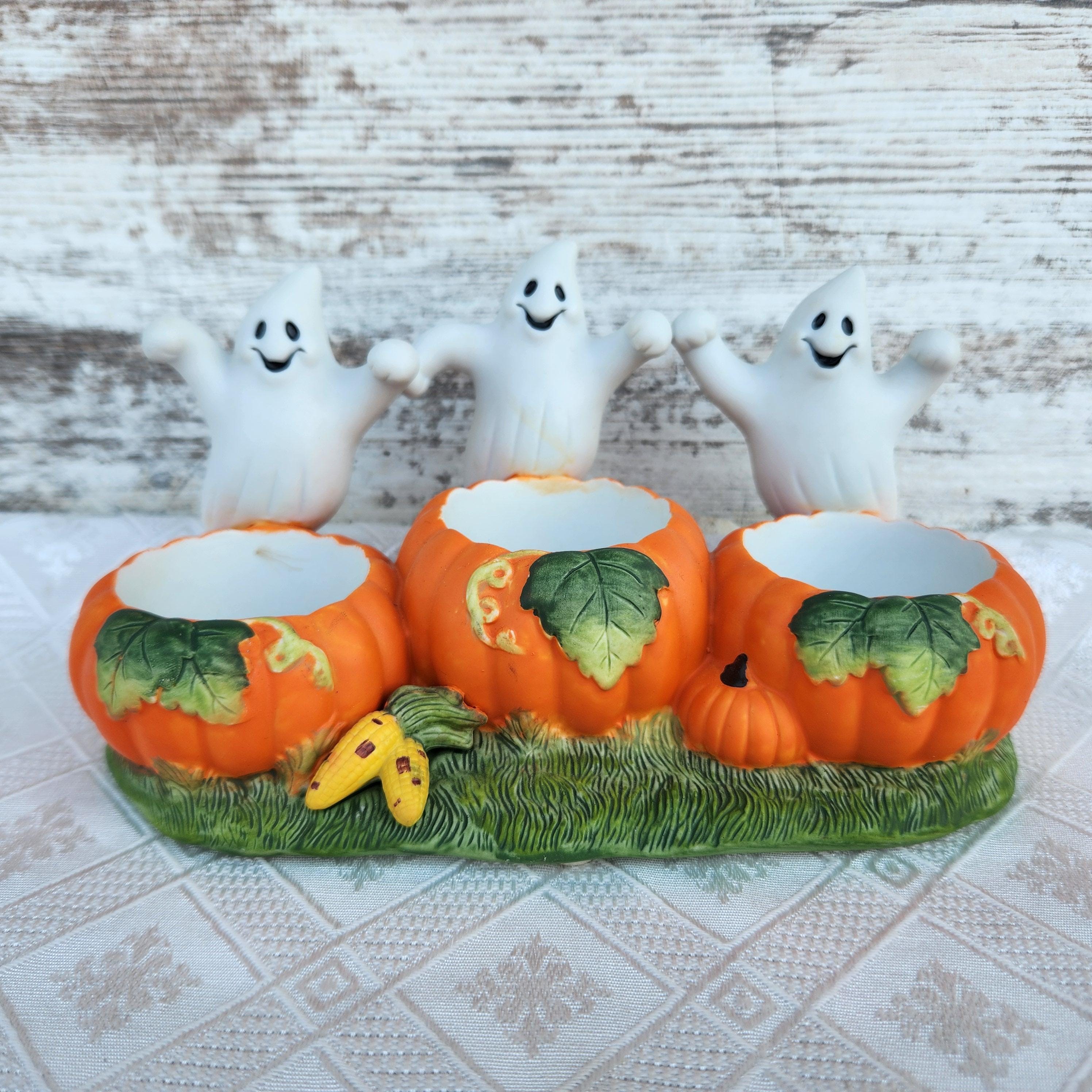Partylite Halloween Ghost Trio Tealight Holder With Box P7262