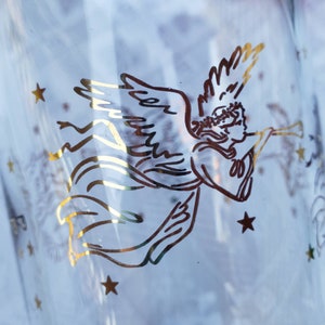 Set of 2 Angel Glass Votive Cups Gold, Peg Home Interiors Candle Holders HOMCO Christmas Holiday Altar Religious Decor