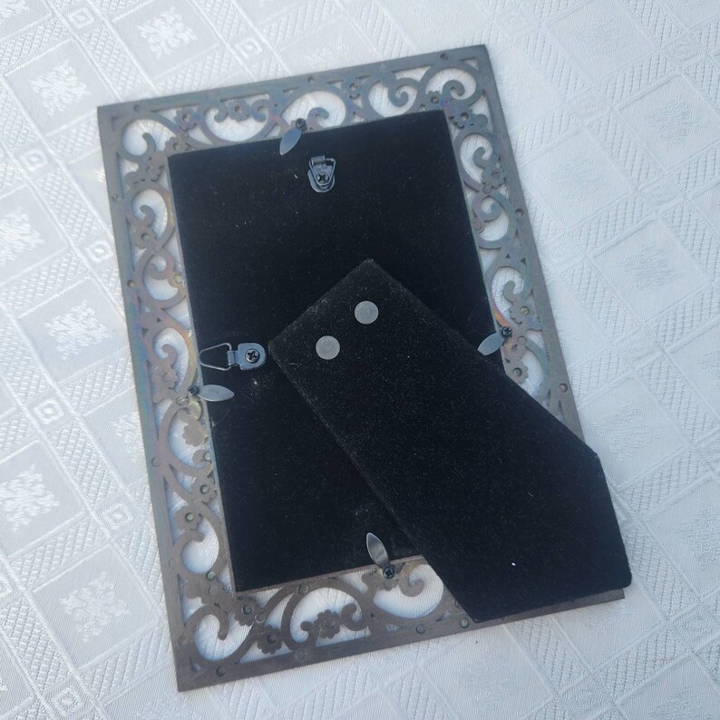 Floral Pewter Picture Frame for 4x6 Inch Photo Scrolls and Etsy