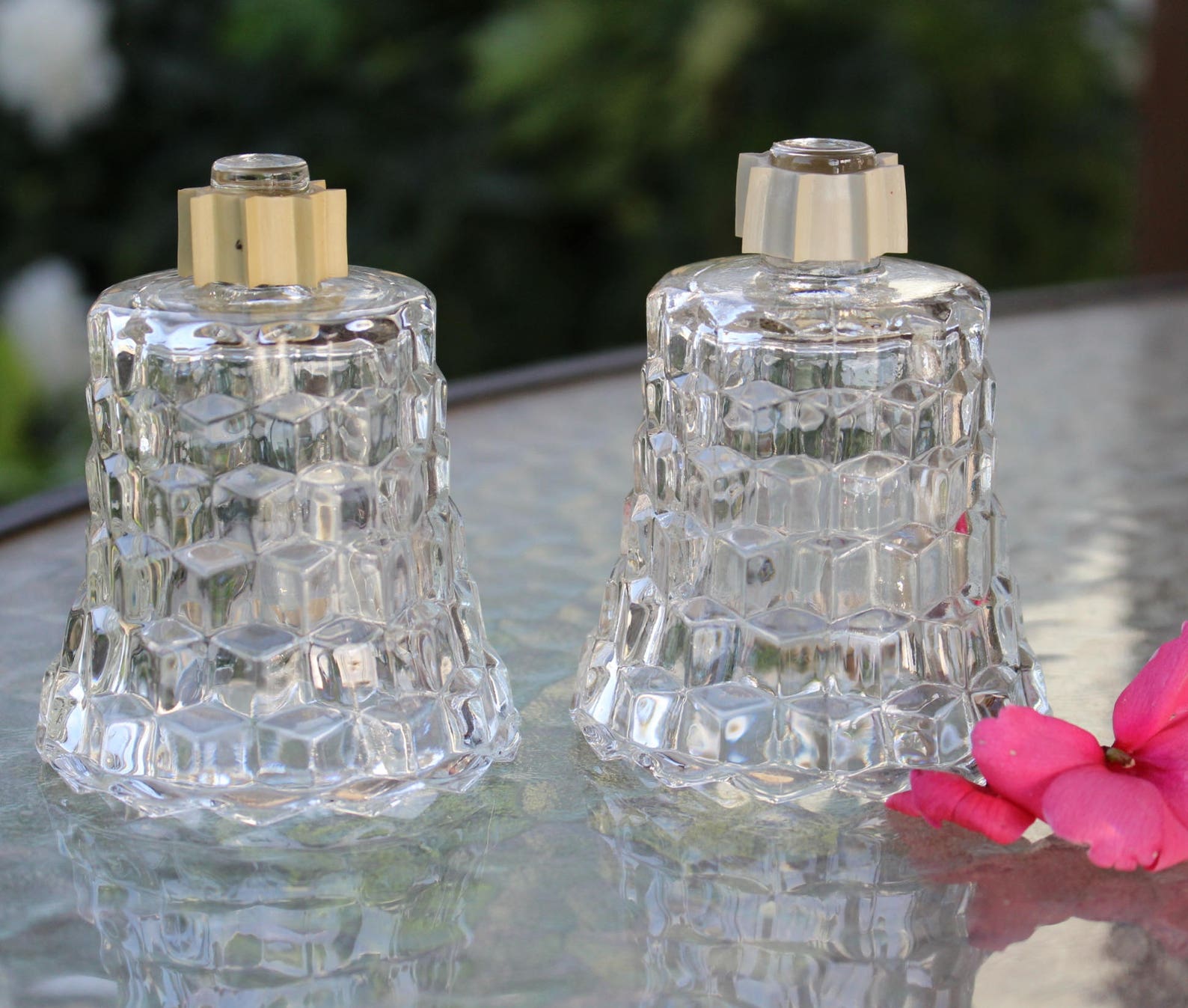 Two Glass Votive Cups Home Interiors LADY LOVE Candle Holders Etsy