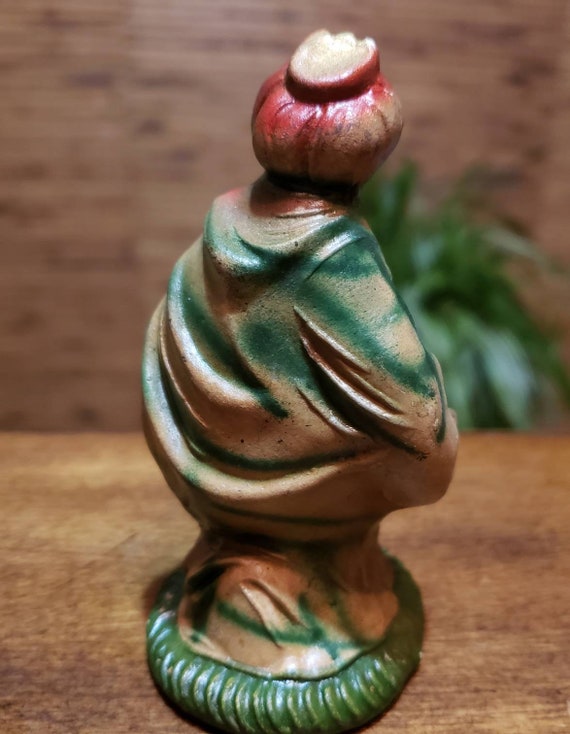 Wise Man King Black Nativity Scene Ceramic Figurine Balthazar Replacement Piece Christmas Decor Manger Scene Taiwan Magi