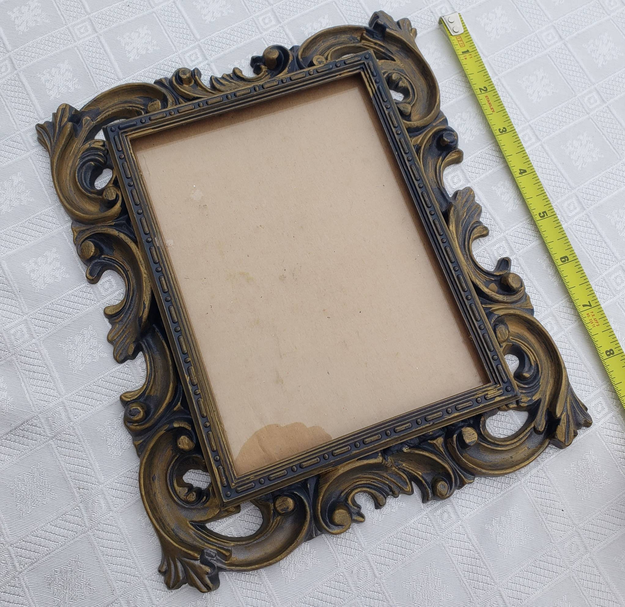 Ornate Picture Frame Dark Gold and Black Tone For 5x7 Inch Etsy
