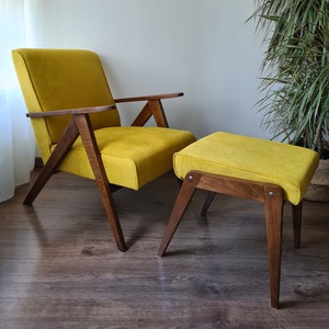 Mid Century Armchair B310 Var 1970s with footstool