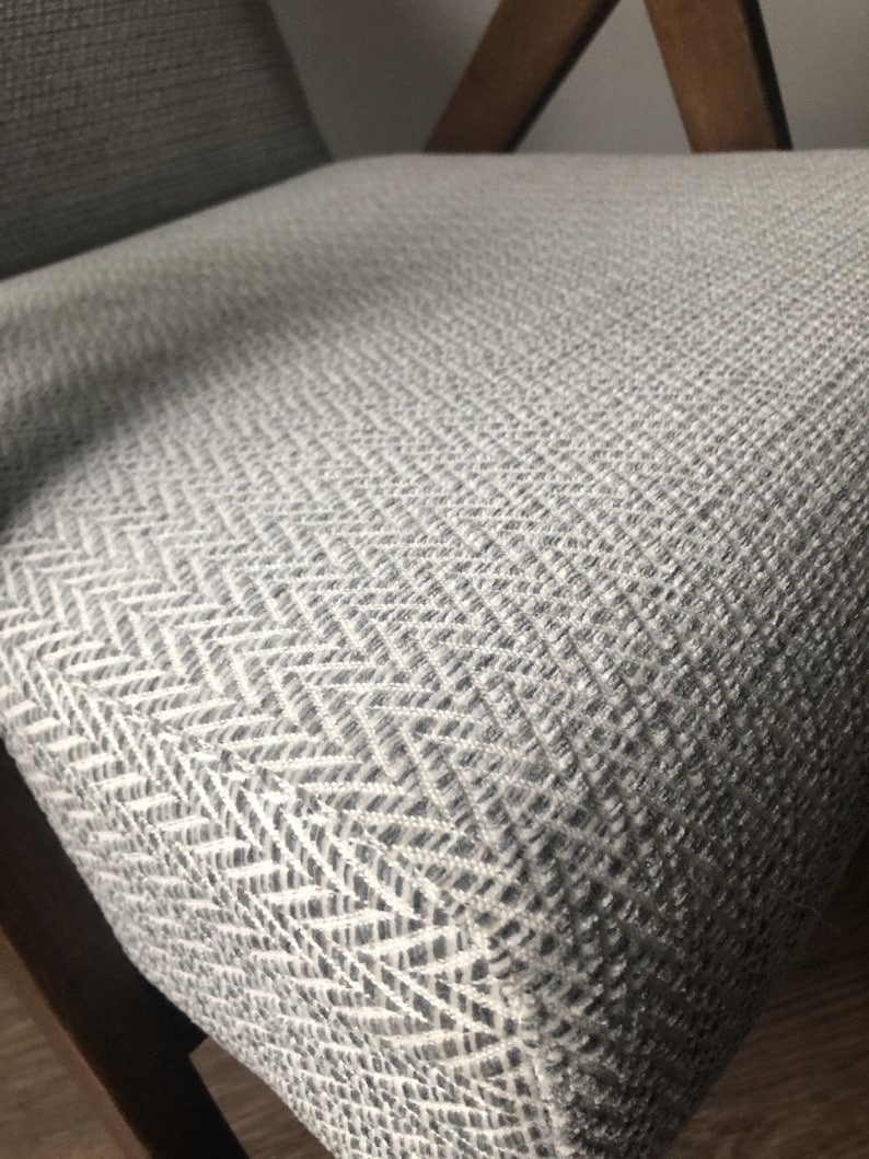 Mid Century Grey Herringbone Armchair B310 Var 1970s Etsy UK