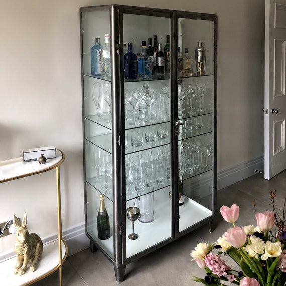Vintage Polished Steel Medical Cabinet 60s Etsy
