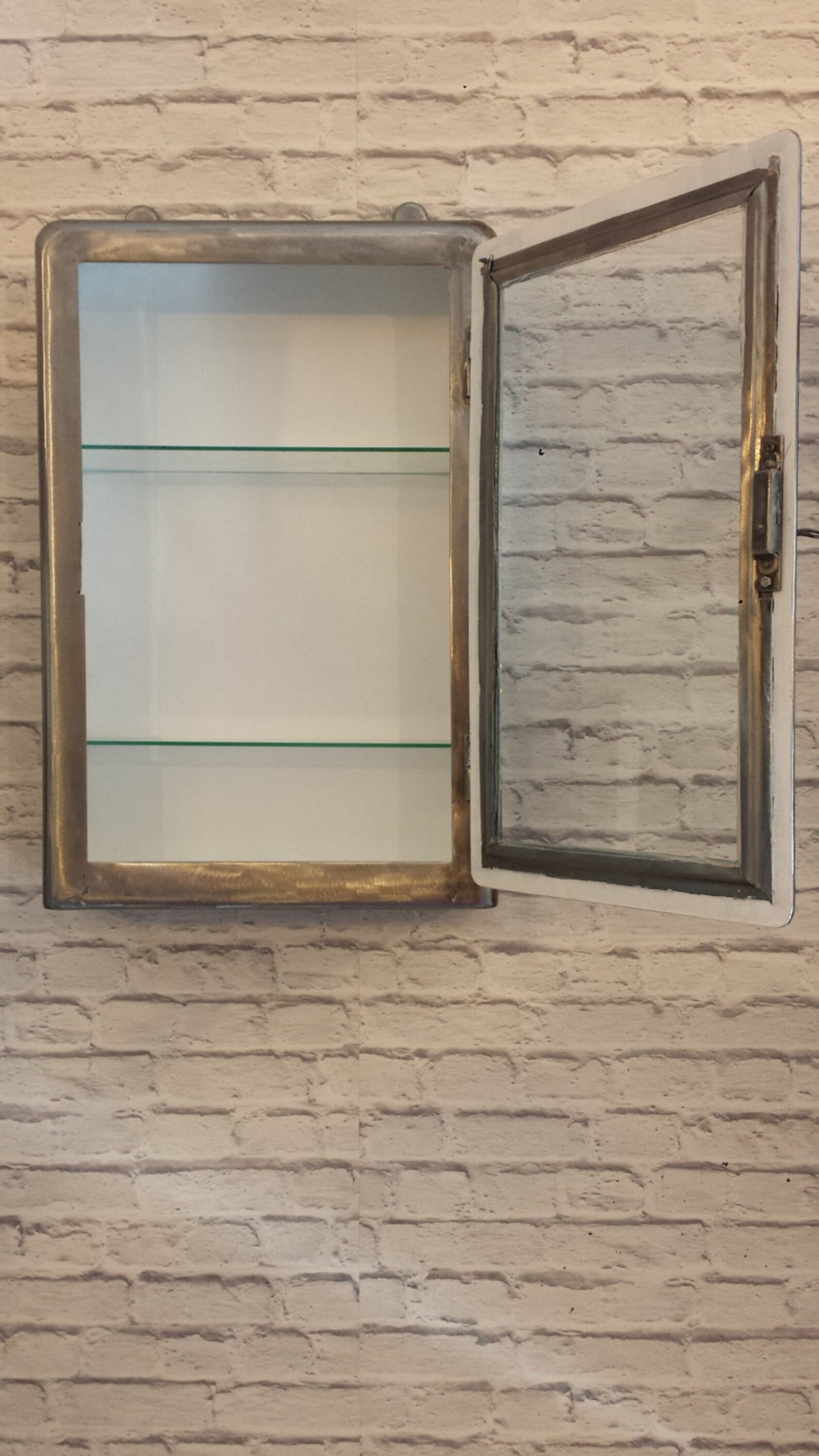 Vintage small hanging medicine with a mirror front Etsy