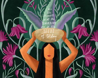 Latina Feminine Energy Art Print: Mexican Wall Decor