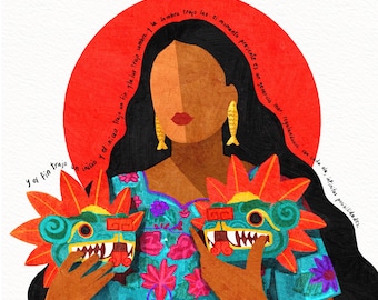 Latina Portrait Art Print: Mexican Wall Art, Feminine Energy