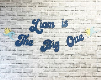 The Big One Surf verjaardagsdecoratie The Big One verjaardag The Big One banner aangepast feestdecor door PartyAtYourDoor op etsy