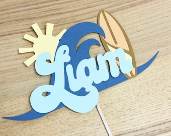 The Big One Cake Topper The Big One Surf Birthday Decoration The Big One Birthday Custom Party Decor by PartyAtYourDoor on etsy