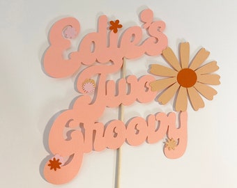 Two Groovy Cake Topper, Groovy Cake Topper, Second Birthday Cake Topper, Woodstock Cake Topper, Custom Parties by PartyAtYourDoor on Etsy