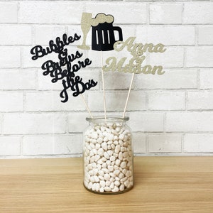 Bubbles and Brews Before the I Do's Centerpiece, Bubbles and Brews Bachelor Bachelorette Party, Custom Parties by PartyAtYourDoor on Etsy