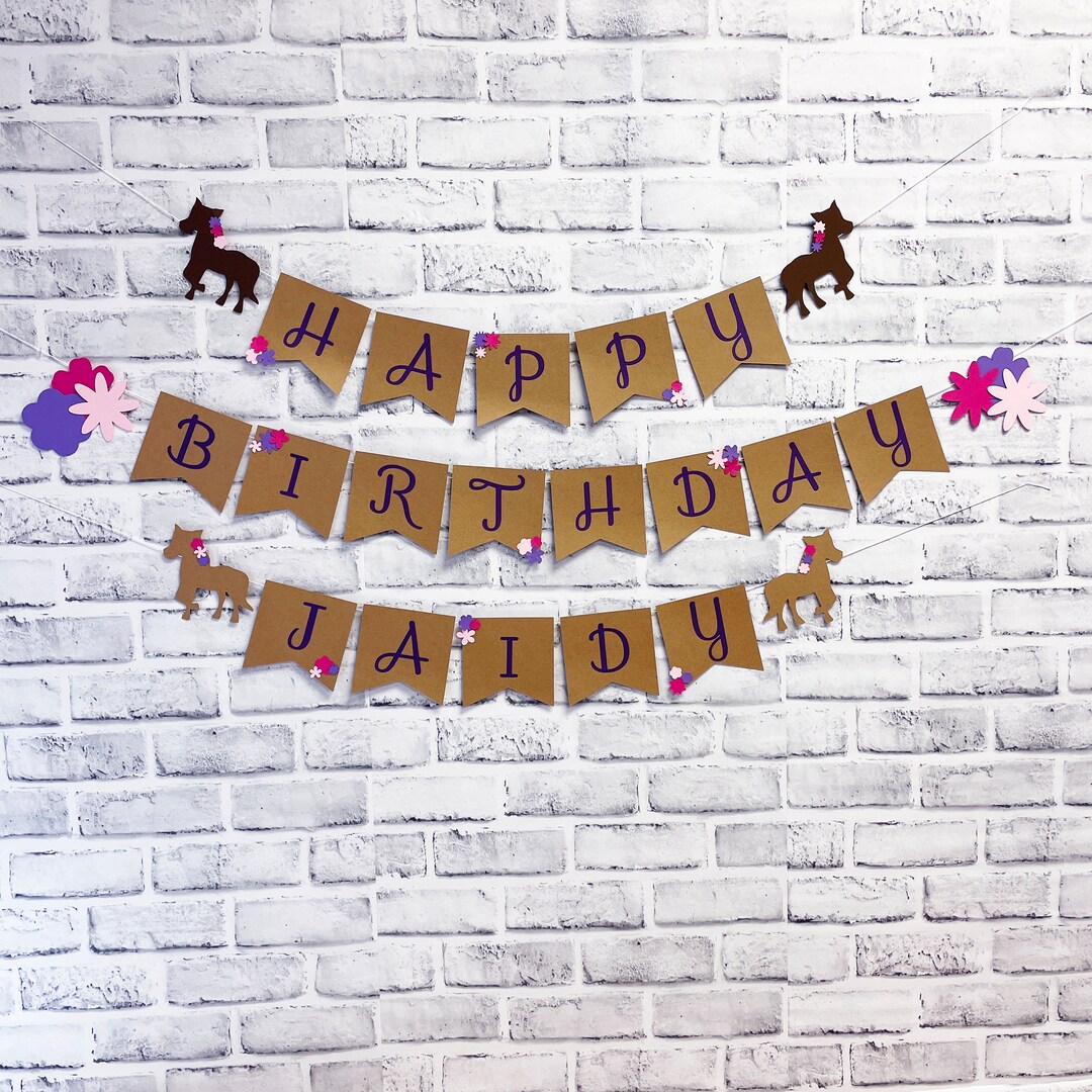 Horse Birthday Banner, Horse Birthday Party Banner, Pony Birthday