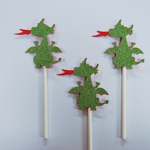 Dragon Cupcake Toppers, Dragon BIrthday Decor, Dragon Party, Dragon Cake Decor, Custom Parties by PartyAtYourDoor on Etsy