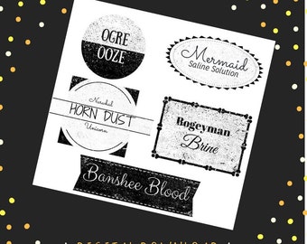 Halloween Bottle Labels, Halloween Wine Labels,Halloween Prints, Halloween Decor, Halloween Labels,Custom Parties by PartyAtYourDoor on Etsy