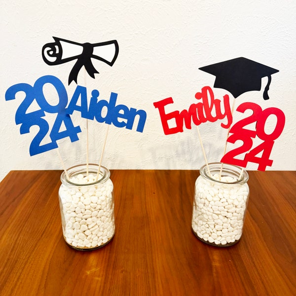 Graduation Centerpiece, Class of 2024, Graduation Party Decoration, Graduation Party, Grad Party Table Decor, by PartyAtYourDoor on Etsy